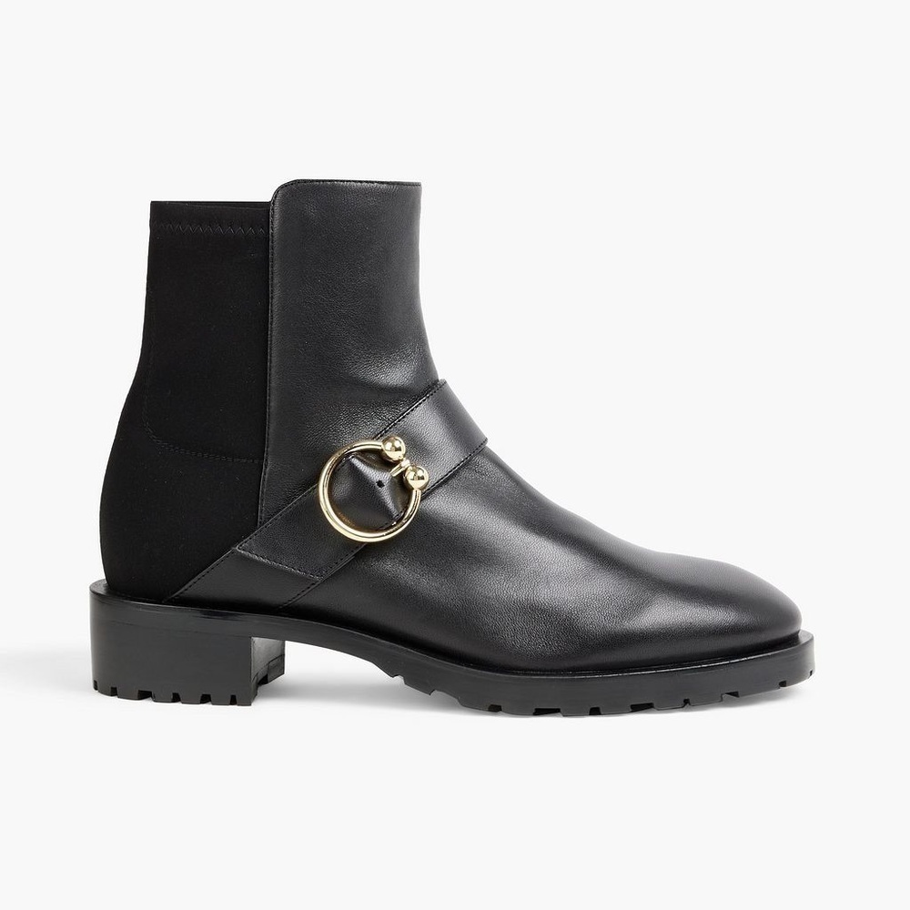 Stuart Weitzman Luxering Black Suede Neoprene Ankle Boots‎ 5 35.5
